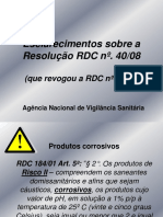 Esclarecimento RDC 40