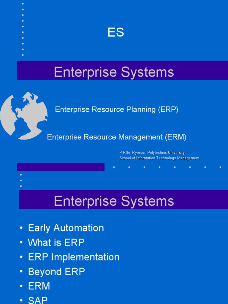 Understanding ERP and Enterprise Systems | PDF | Enterprise Resource ...