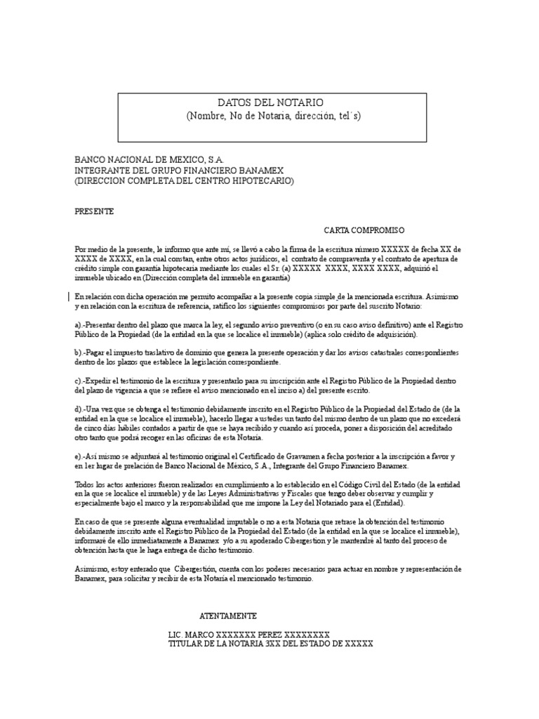 Formato Carta Compromiso