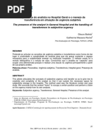 A Presença Do Analista No Hospital Geral e o Manejo Da