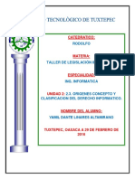 2.3. Origenes Concepto y Clasificacion Del Derecho Informatico