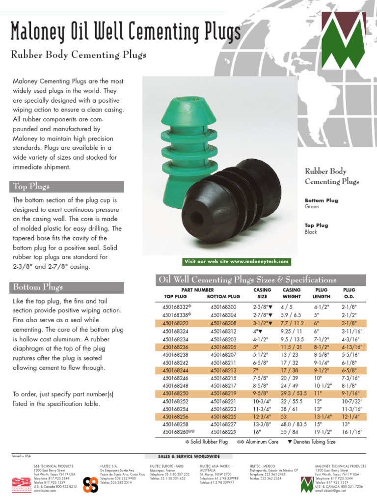 OilWell Reg Cement Plugs | Casing (Borehole) | Oil Well