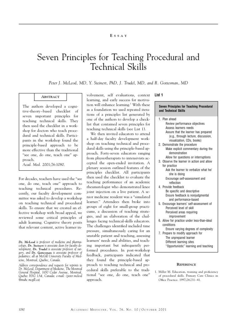 Seven Principles For Teaching Procedural And.23 | PDF | Neuropsychology ...