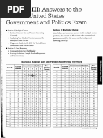 2009 AP United States: Chapter III: Answers To The Government and Politics Exam