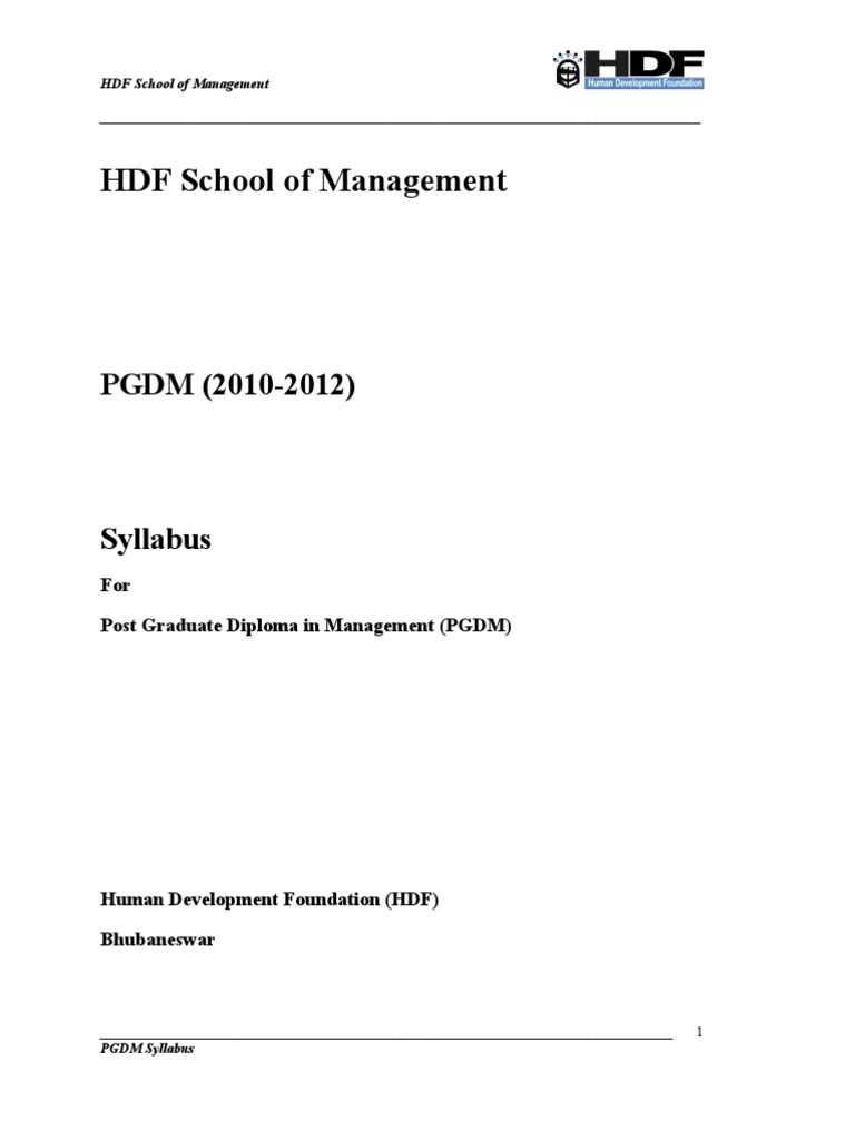 PGDM Syllabus New | PDF | Marketing | Consumer Behaviour