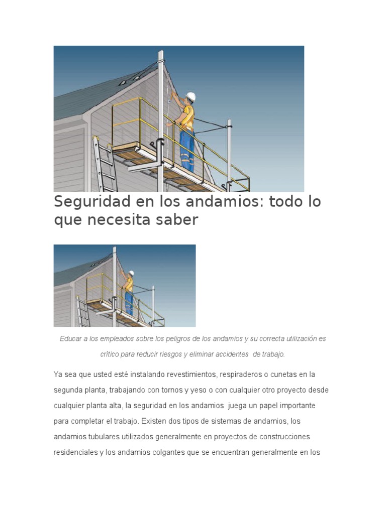 Seguridad En Los Andamios Pdf Andamio Administración De Seguridad