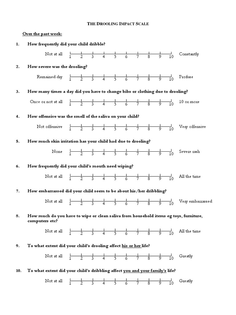 Drooling Impact Scale for Children | PDF | Home & Garden