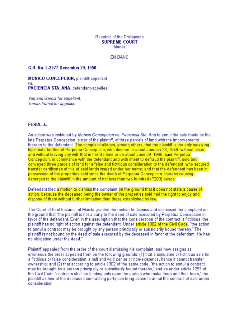 Supreme Court Ruling on Land Sale Dispute | PDF | Rescission | Annulment