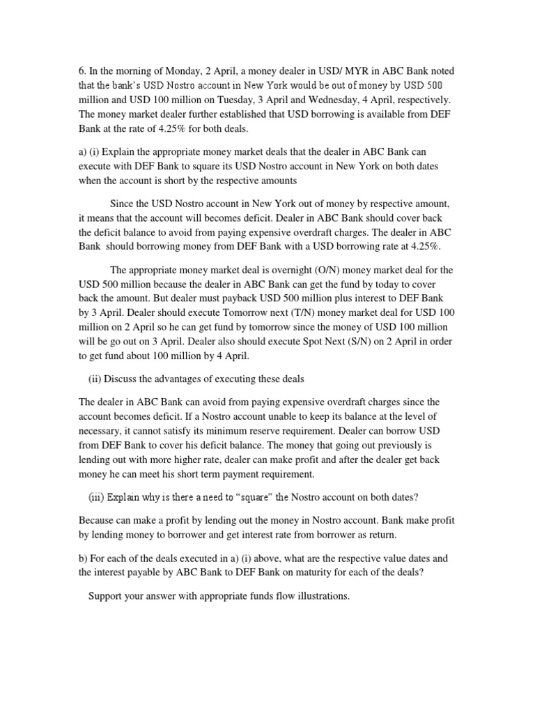 BTM T3 Q6 | PDF | Money Market | Interest