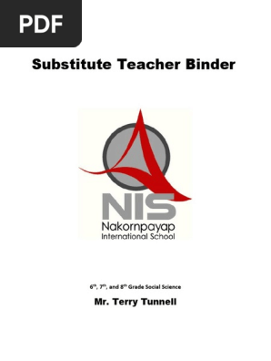 substitute teacher binder