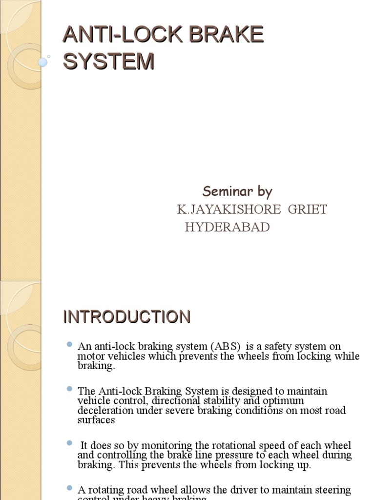 Anti-Lock Brake System Overview | PDF | Anti Lock Braking System | Brake
