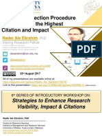 A Journal Selection Procedure for Receiving the Highest Citation and Impact