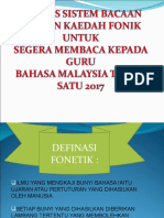 Kursus Bacaan Kaedah Fonik Utk Gurutahun 1 2017