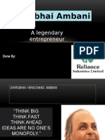 Dhirubhai Ambani Dhirubhai Ambani: A Legendary Entrepreneur