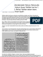 TEKS, DO'a, CARA BACAAN TAHLIL - TAHLILAN - Sejarah Tahlilan, Hukum Acara Tahlilan Hari Ke 7, 40, 100 Dan 1000, Bid'Ah Tahlilan Dalam Islam, Tahlilan Menurut Imam Syafi'i