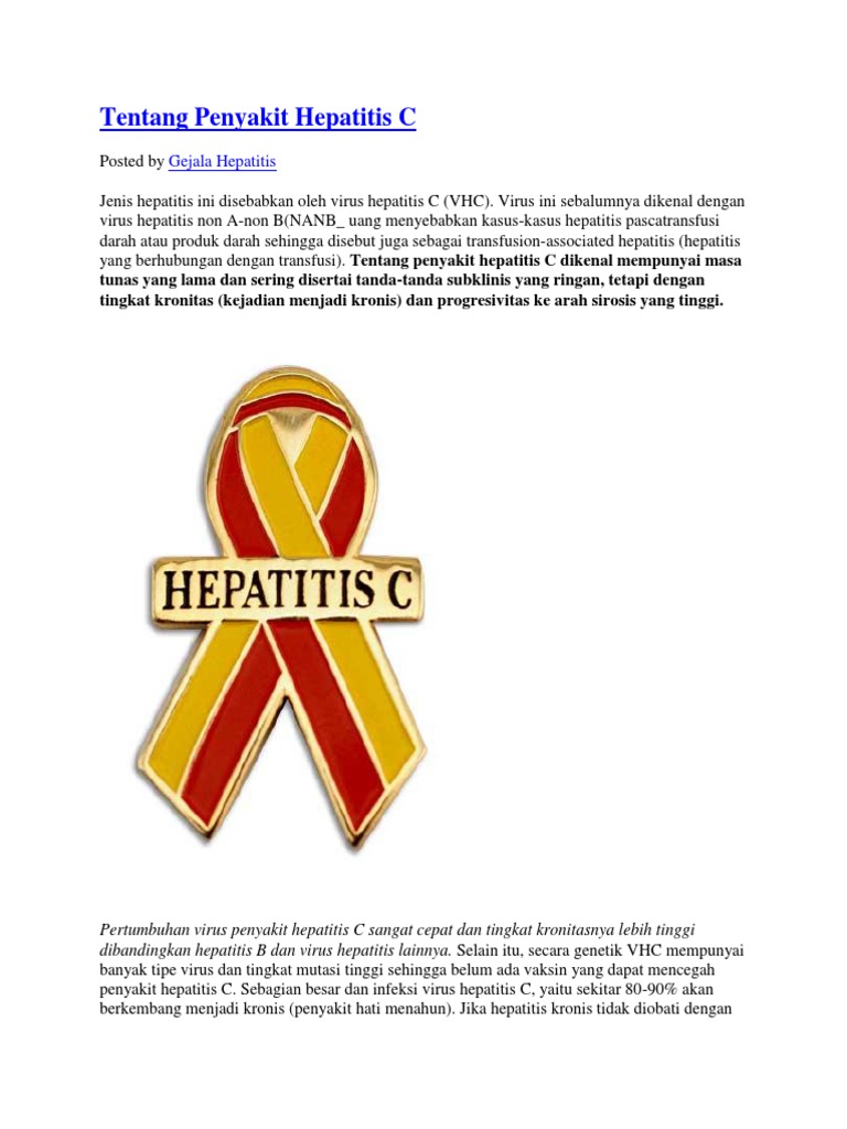 Tentang Penyakit Hepatitis C