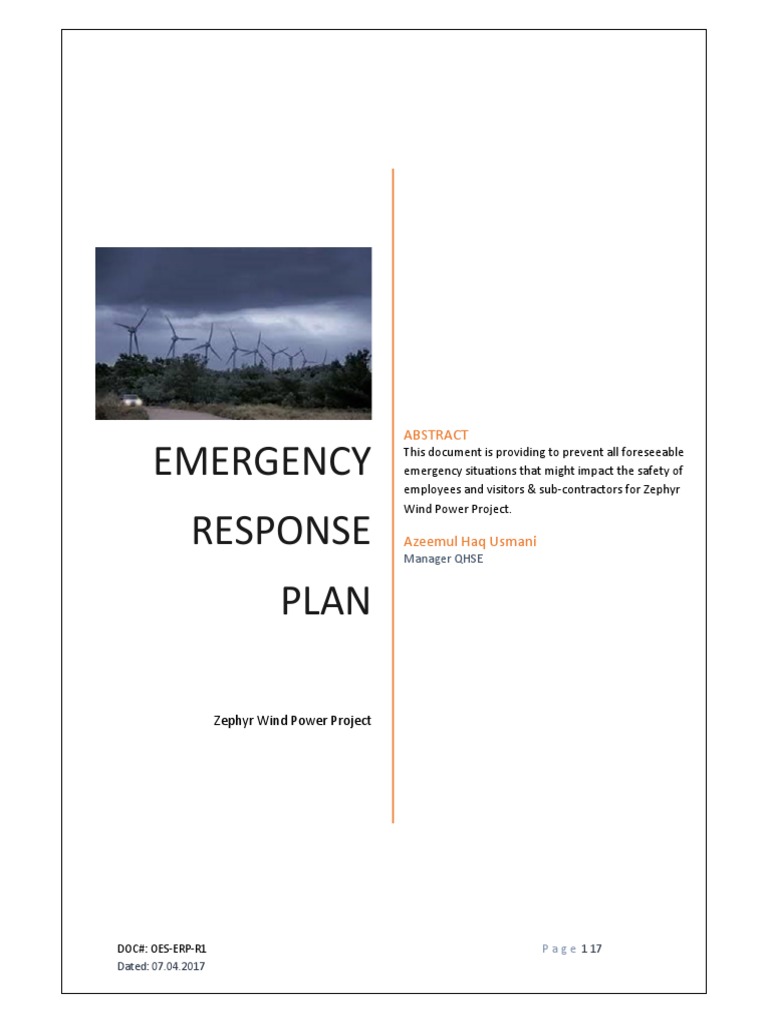 Emergency Response Plan (ERP) PDF Emergency Emergency Management