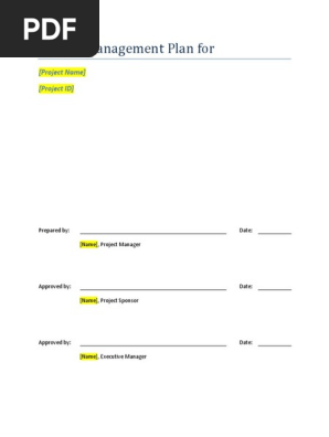 Project Management Plan Template 1-20111