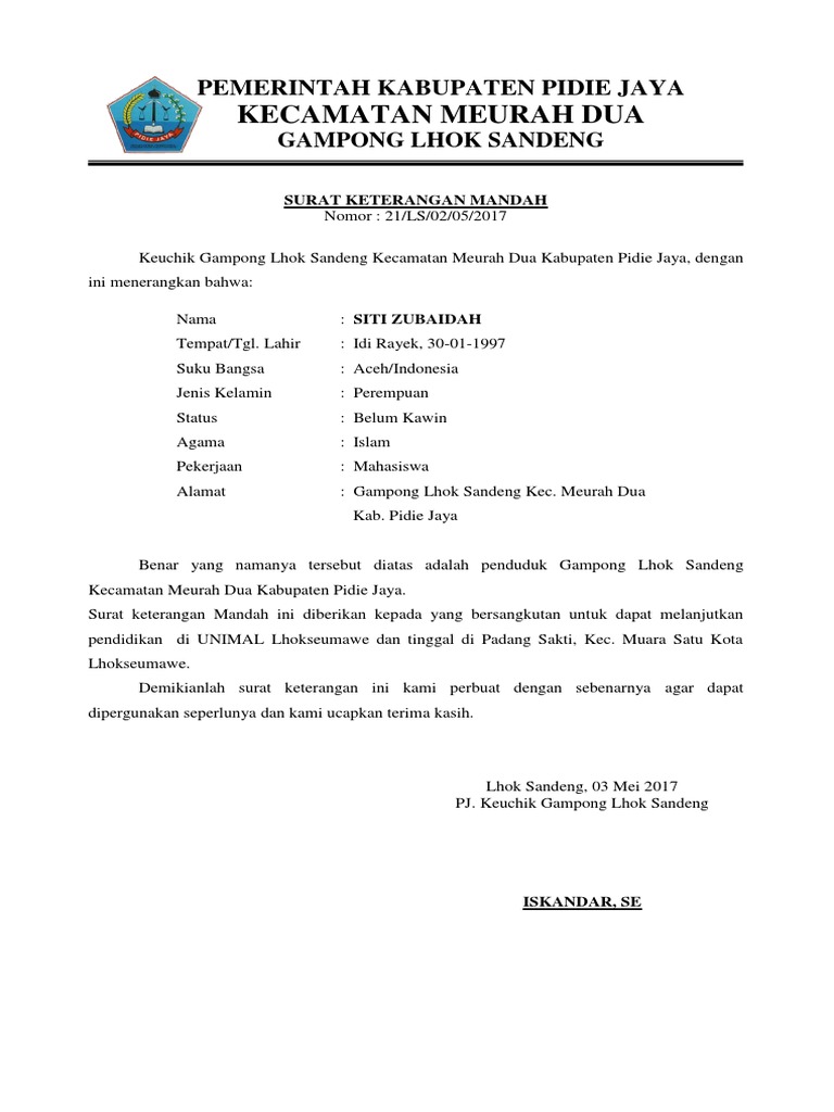 Download 69+ Contoh Surat Mandah Adalah Terbaik Dan Terbaru