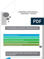 Anestesia Intradural –Epidural- Caudal