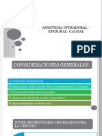 Anestesia Intradural - Epidural - Caudal