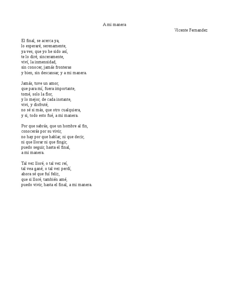 A Mi Manera Vicente Fernandez Pdf