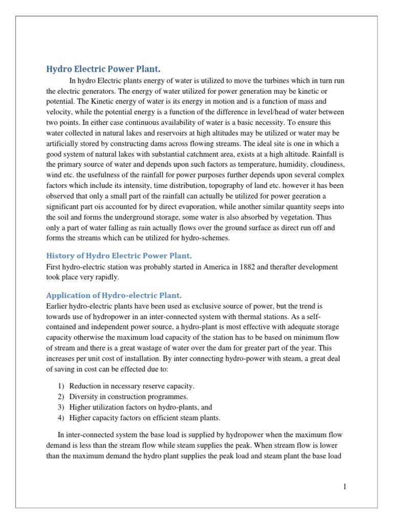 Overview of Hydro Electric Power Plants | PDF | Hydroelectricity | Dam