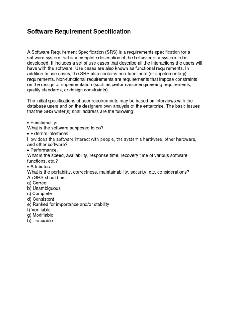 SRS for Student Attendance System | PDF | Specification (Technical ...