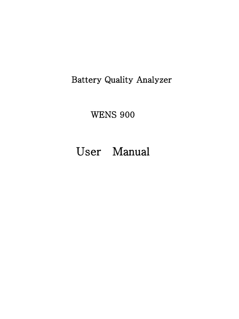 Wens 900 User Manual (Eng) PDF Battery (Electricity) Electrical