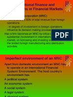 International Finance and Imperfections in Financial Markets