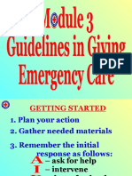 VII. Guidelines in Giving Emergency Care