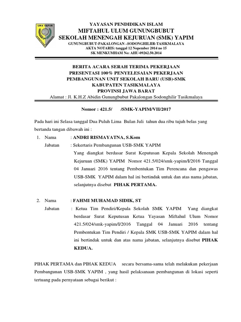 Berita Acara Serah Terima Pekerjaan2