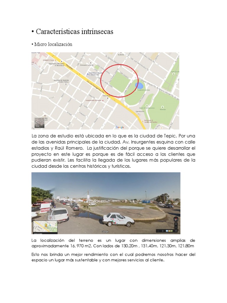 Características Intrínsecas Etapa 3 | PDF | Área urbana | Calle