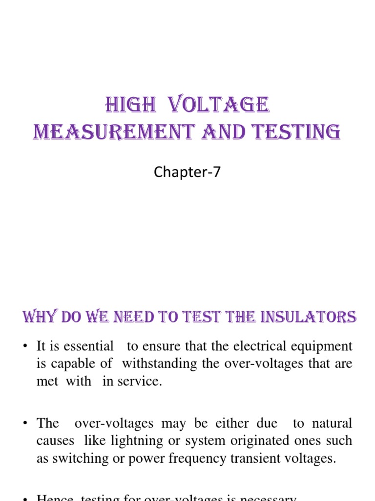 High Voltage Insulator Testing Guide | PDF | Capacitor | Insulator ...