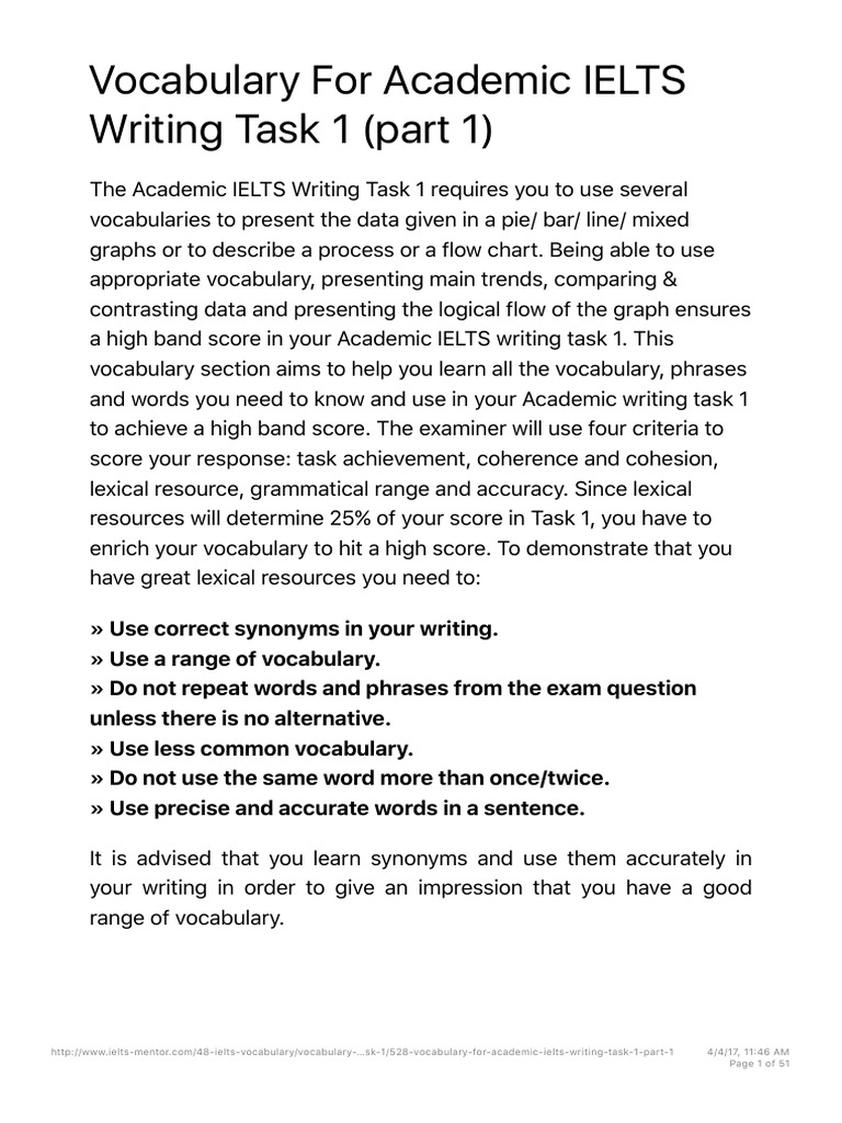 IELTS Writing Task 1 Tips by IELTS Mentor