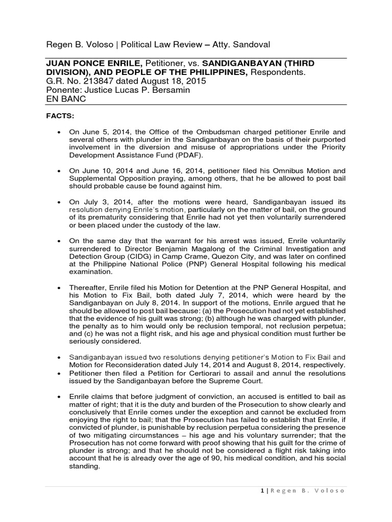 Case digest enrile vs sandiganbayan pdf bail capital punishment
