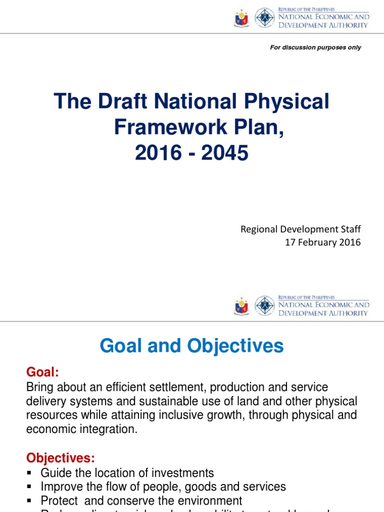 NEDA - The Draft National Physical Framework Plan 2016 To 2045 | PDF ...