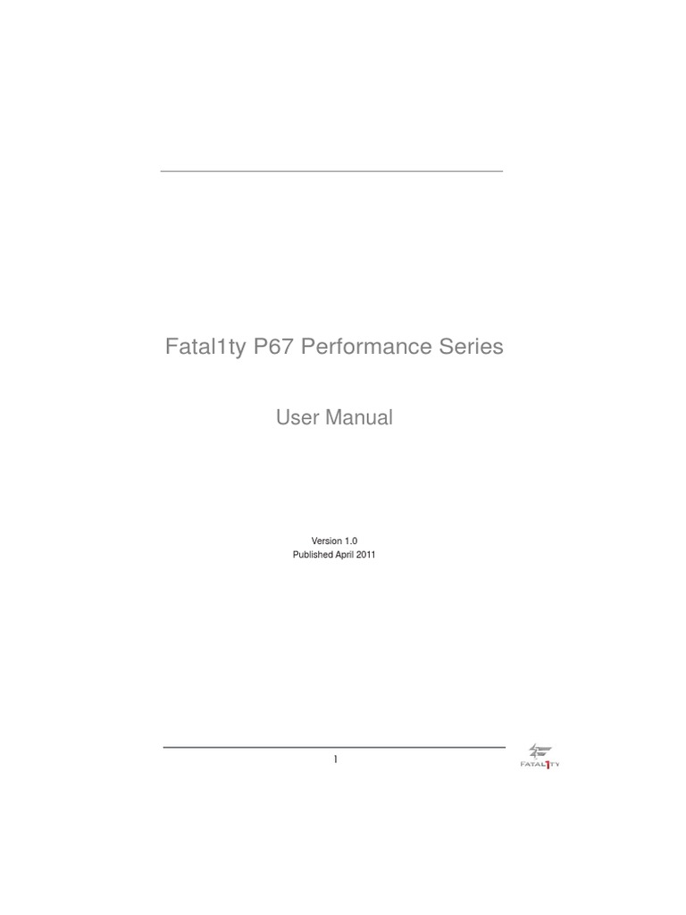 Fatal1ty P67 Performance Series | PDF | Computers | Technology ...