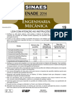 Engenharia Mecânica: Leia Com Atenção As Instruções Abaixo