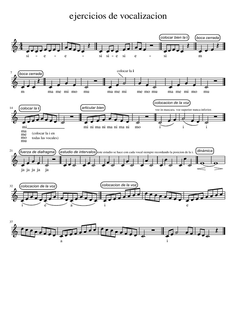 Ejercicios de Vocalización para Cantar | PDF | Ocio