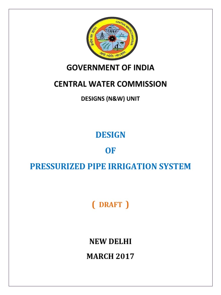 Pressurized Irrigation System-DRAFT CWC - March 2017 | PDF | Dam ...