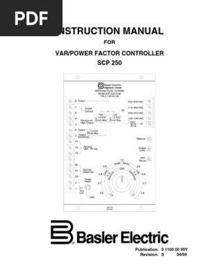 Basler Powerfactor Controller Pdf Electric Generator Amplifier