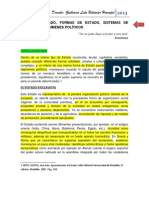 Tipos de Estado-Regímenes Políticos-Formas de Estado