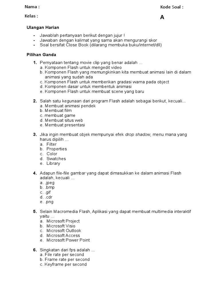 Soal Dan Jawaban Desain Multimedia Interaktif Ops Sekolah Kita