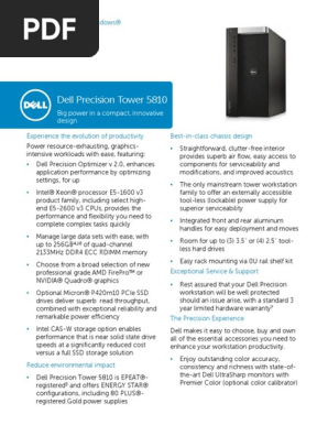 Dell Precision Tower 5810 Specsheet En Pdf Solid State Drive Intel