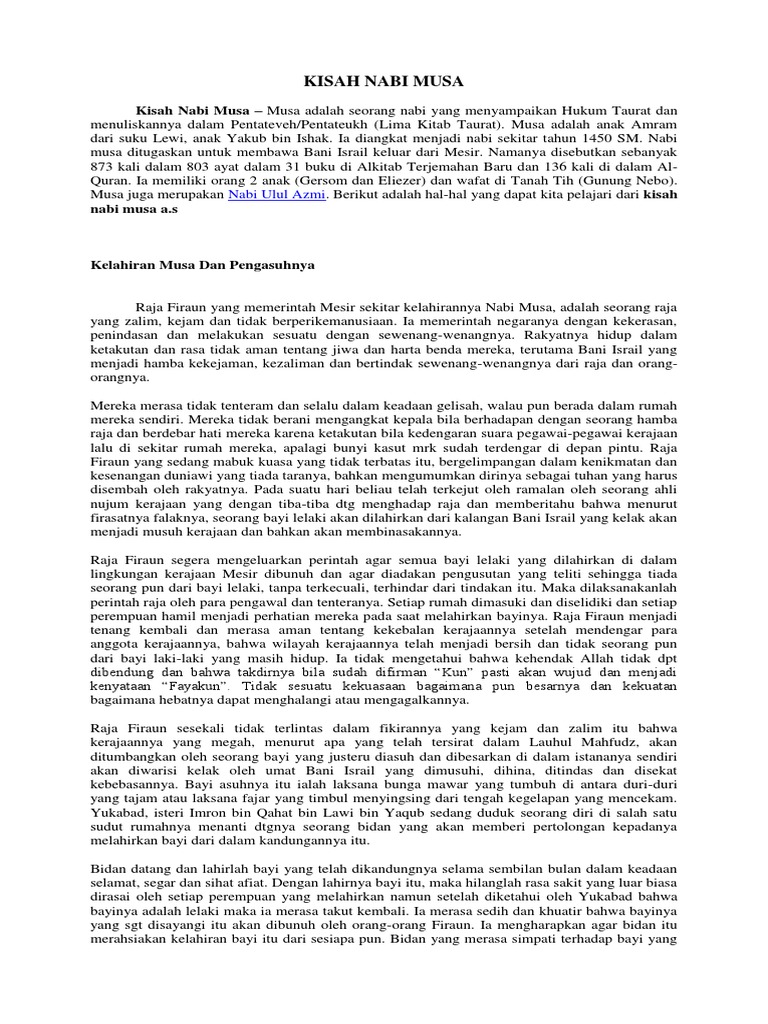 Kisah Nabi Musa Pdf