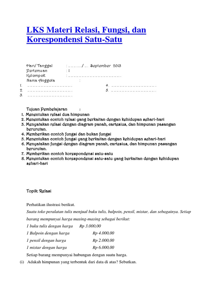 LKS Materi Relasi
