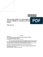 The Use of The Stable Free Radical Diphenylpicryl-Hydrazyl (DPPH) For Estimating Antioxidant Activity