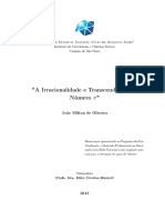 A Irracionalidade e Transcendência Do Número Pi PDF