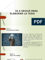 Pasos A Seguir para Elaborar La Tesis